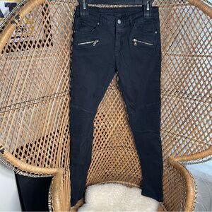 Black Biker Style Skinny Jeans